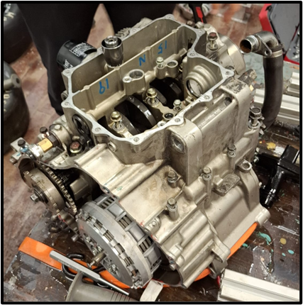 Honda CBR600RR engine during assembly