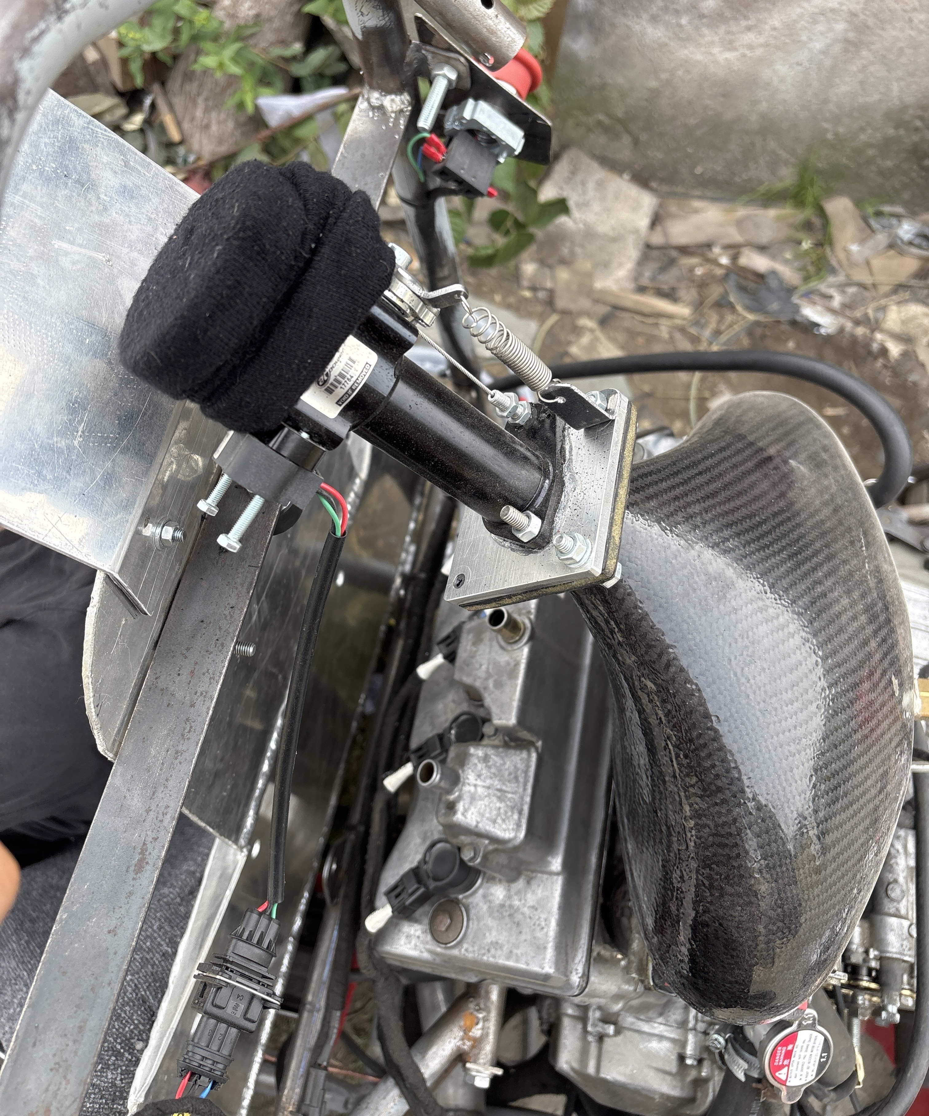 Manufactured intake installed on the engine