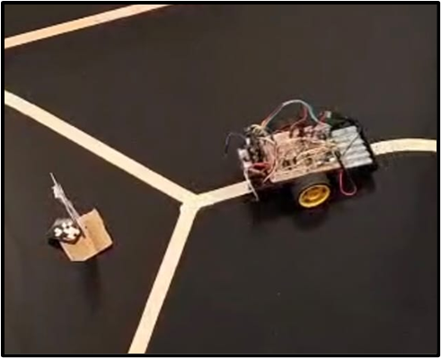The buggy navigating a junction